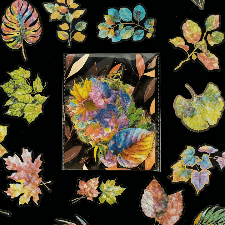 Flower Plant Laser Foil Leaf Stickers for Scrapbook DIY Decoration