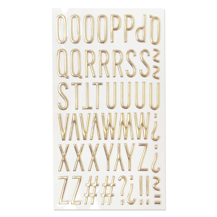 3D Stickers Alphabet Stickers Gold Foil for Journal Scrapbook