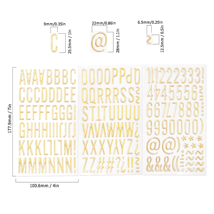 3D Stickers Gold Foil Decorative Alphabet Stickers for Mobile Case