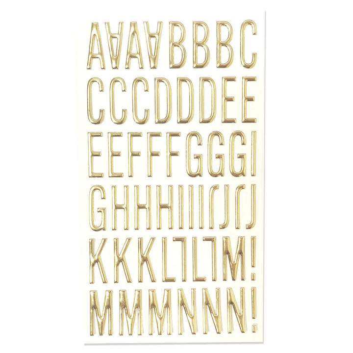 3D Stickers Alphabet Stickers Gold Foil for Decoration