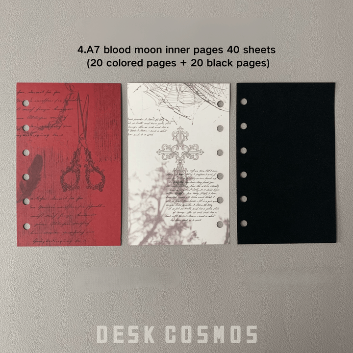 Blood moon A7 Gothic Loose-leaf Notebook for Scrapbooking