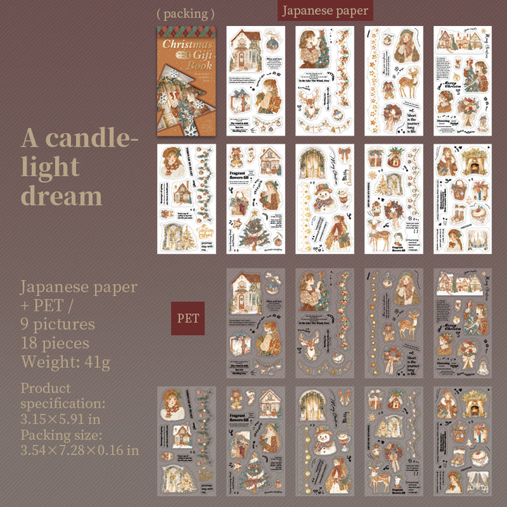 Christmas Gift Book PET Washi Characters for Personalized Decoration