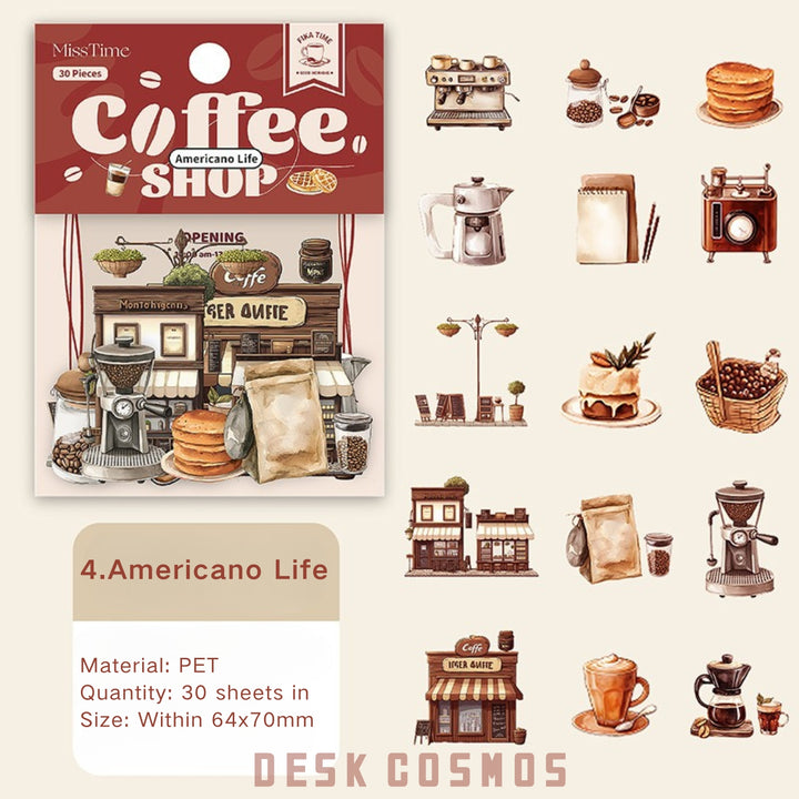 Cafe Shop Series Lifestyle Decor For Planner Use