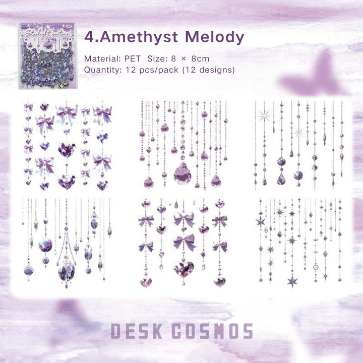 Starlight Curtain Amethyst Melody PET sticker purple shimmer accent