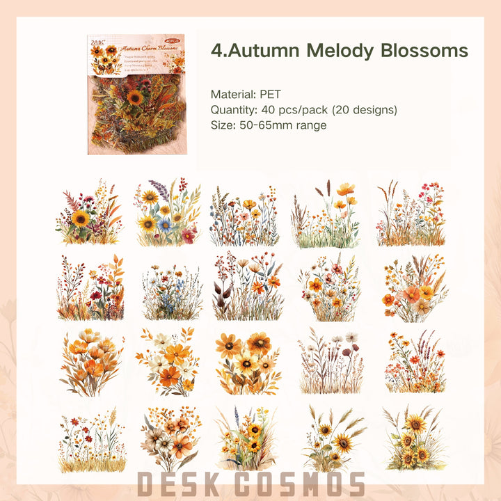 Four Seasons Floral Scenery Decorative Stickers for Planners
