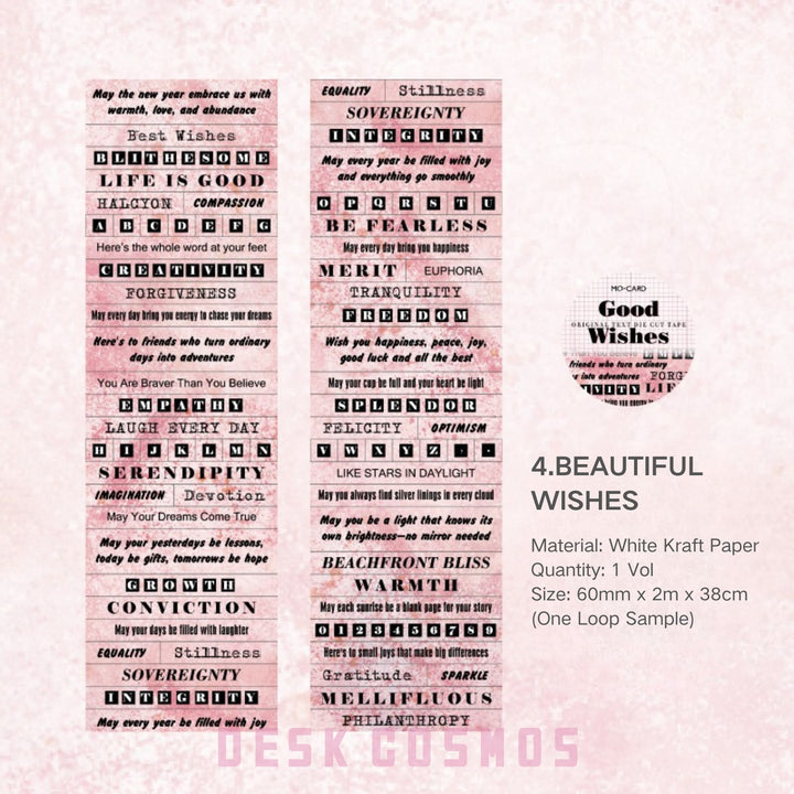 Time’s Words Series Die - cut Tape - Desk Cosmos