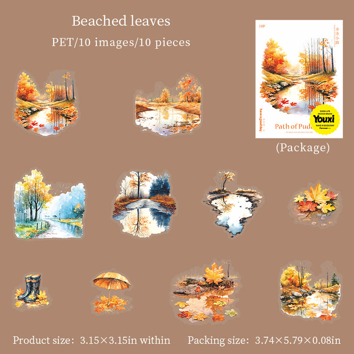 Path of Puddles Scenery Natural Stickers Perfect for DIY
