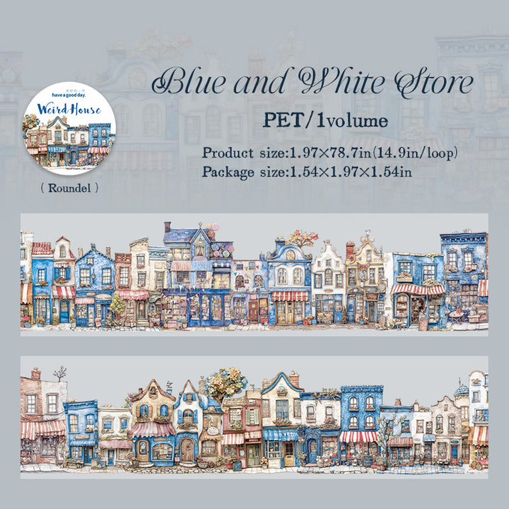Weird House Blue And White Store Cute Design