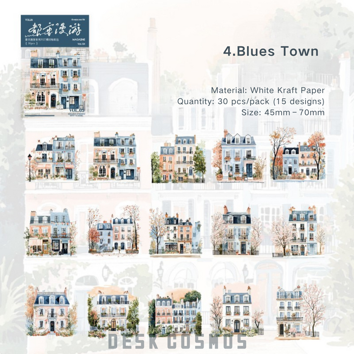 City Roaming Series Blues Town Style City Stickers