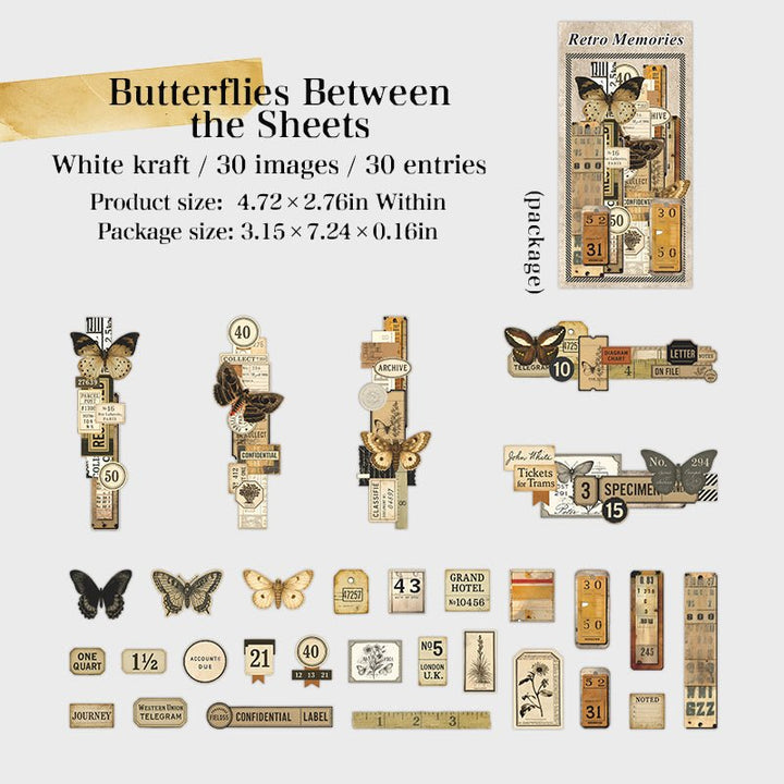 Vintage Stickers – Film, Insects, Frames, Butterflies, Stamps - Desk Cosmos