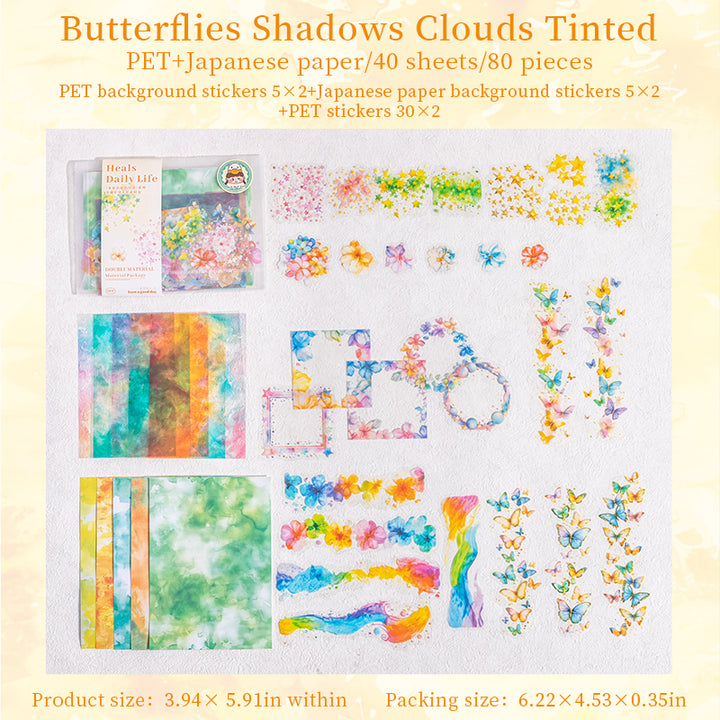 PET Washi Stickers Heals Daily Life soft hues sticker set