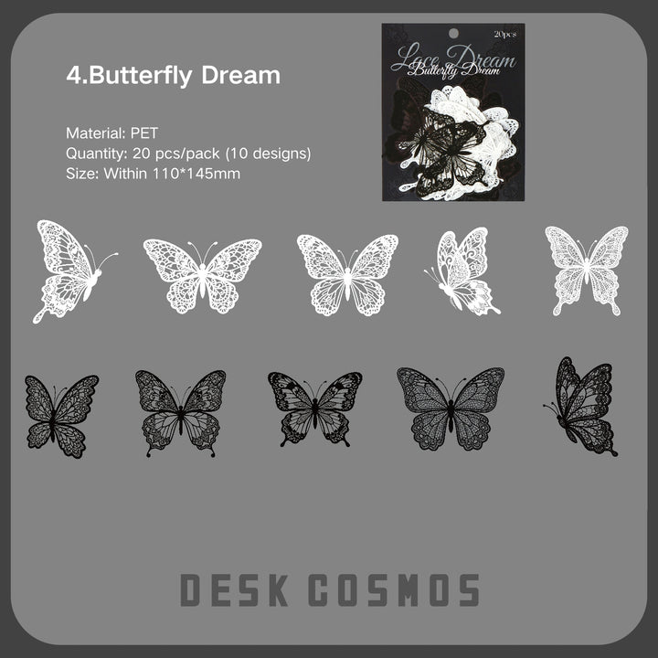 Vintage Lace Dream Series Lace Stickers Romantic Theme