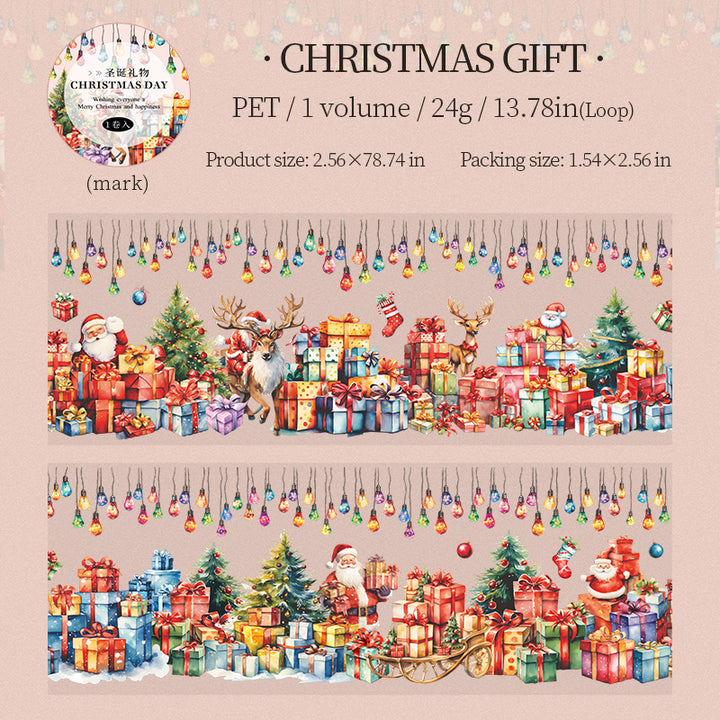 Christmas Day PET Tape Festive Decoration Suitable for Scrapbooking