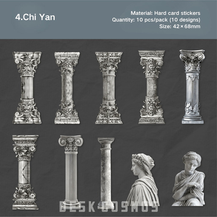Classical Roman Column Stickers - Desk Cosmos