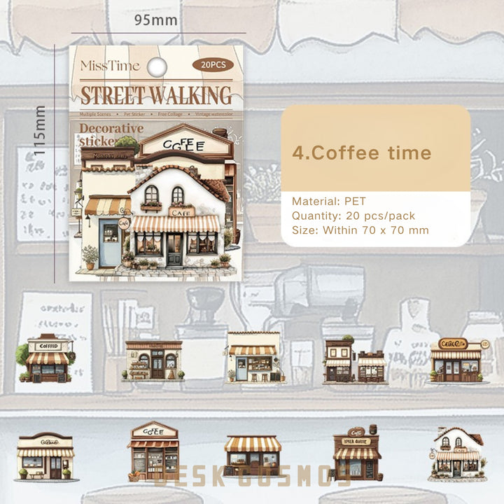 Scenery Sticker Street Walking Series Urban House Scene