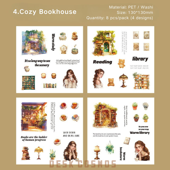Vintage Stickers Quiet Courtyard Series Nostalgic Scrapbook Materials
