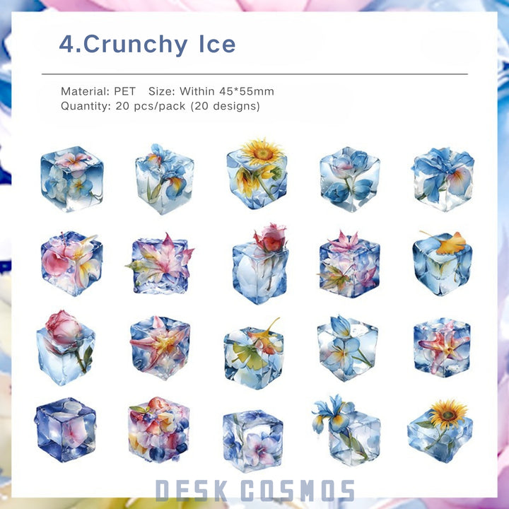 Jinxiu Glass Ice Crystals Shiny Frozen Fruit PET Stickers