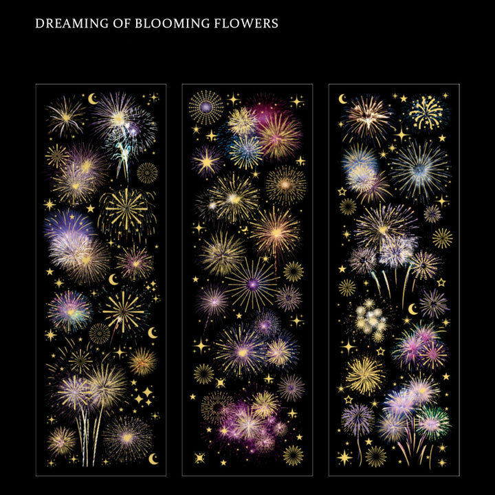 Brilliant as Day DREAMING OF BLOOMING FLOWERS Romantic Fireworks PET Stickers