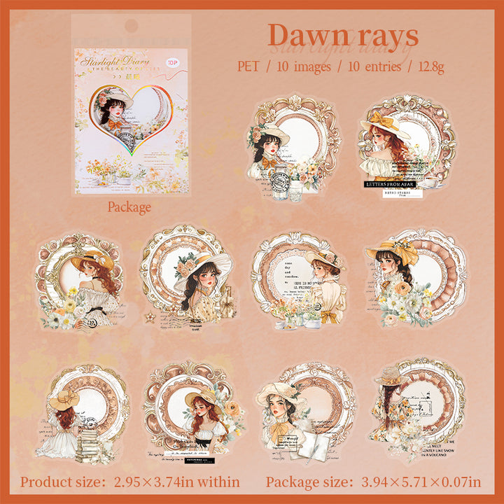 Starlight Diary PET Girl Stickers for Journal DIY