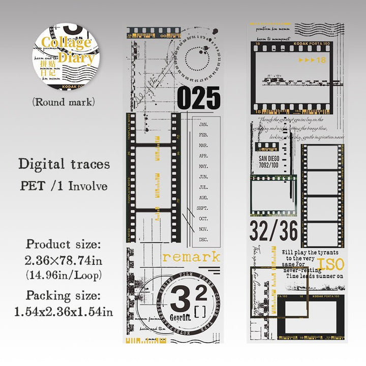 Collage Diary PET Tape Frame Sticker for Journal Decor