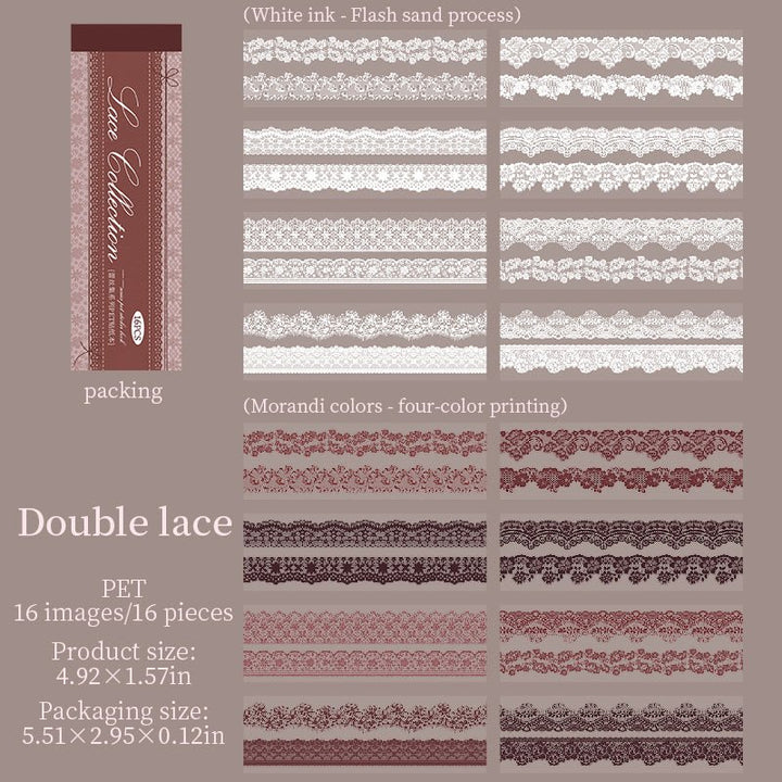 Romantic Lace Collection PET Stickers - Desk Cosmos