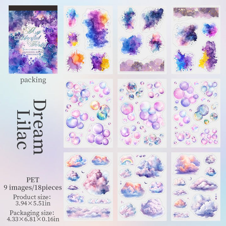 My Colorful World PET Stickers Scenery Creation for Scrapbook