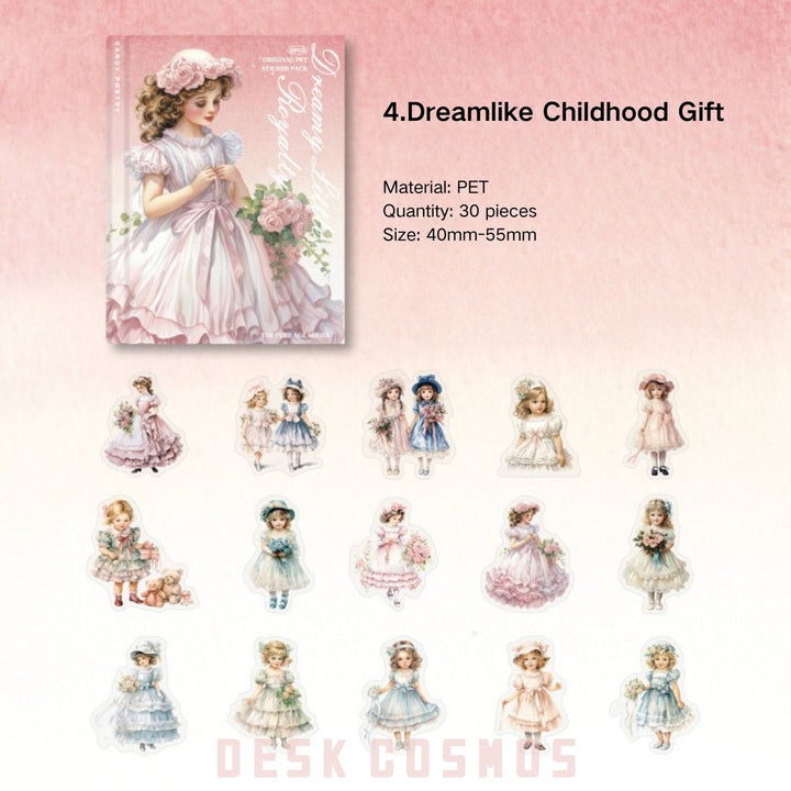 Pure Age Dreamlike Childhood Gift PET Stickers Vintage Journal