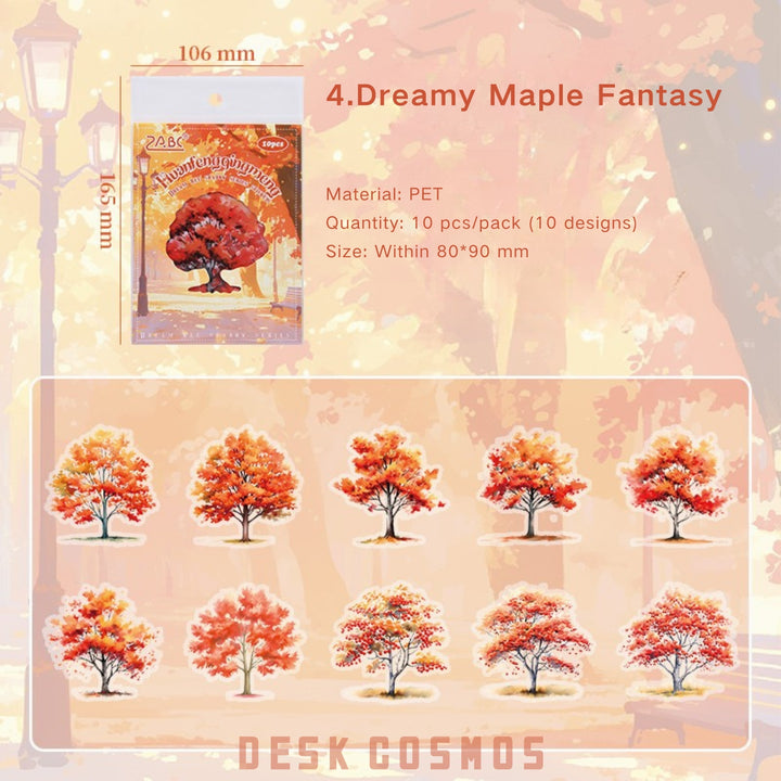 Beautiful Dreams and Shadows Maple Dream Tree Autumn Mood Stickers