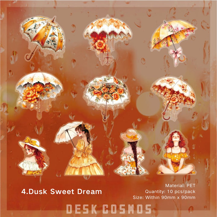 Qisi Rainy Season Stickers Fashion Characters Beautiful Design