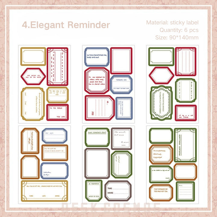 Random Mood Elegant Memo Ticket Border Sticker Aesthetic Decoration