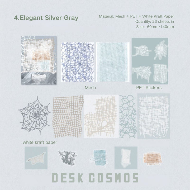 Paper Mesh Series Elegant Silver Gray Craft Paper Retro Backgrounds