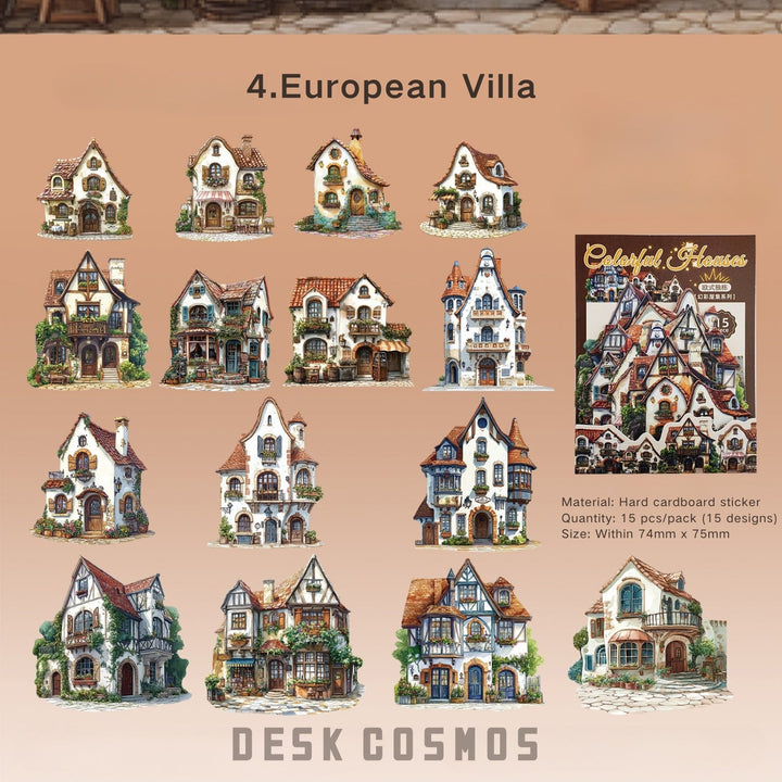 Colorful House Series Dreamy Theme Stickers for Scrapbooks