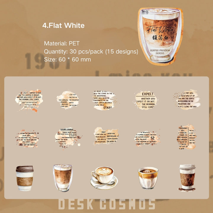 Coffee Freedom Series Journal Stickers Coffee Theme Suitable For Scrapbooking