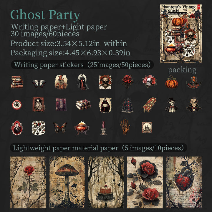 Phantom's Vintage Chronicle Halloween Set for Journal Lovers