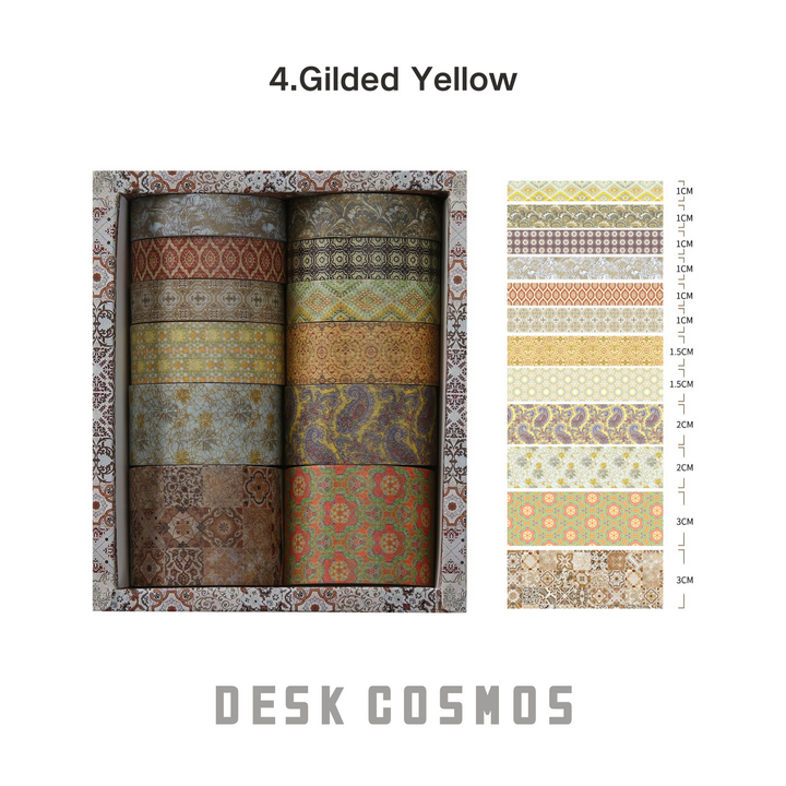 Exotic Charm Glazed Yellow Washi Tape Retro Art