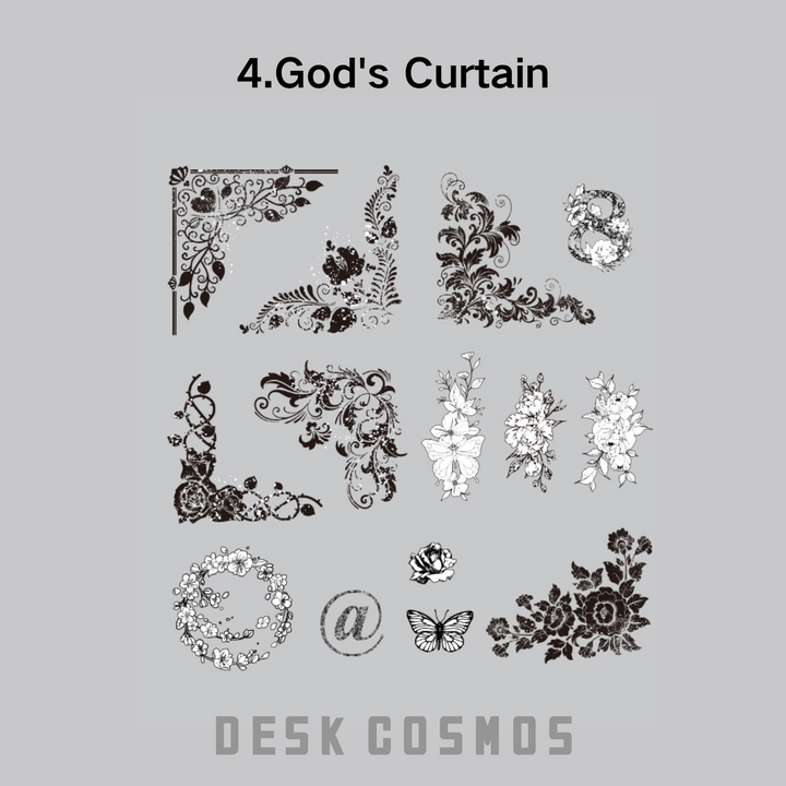 Garden of Flowers God's Curtain Lace Collage Stickers Gothic Background