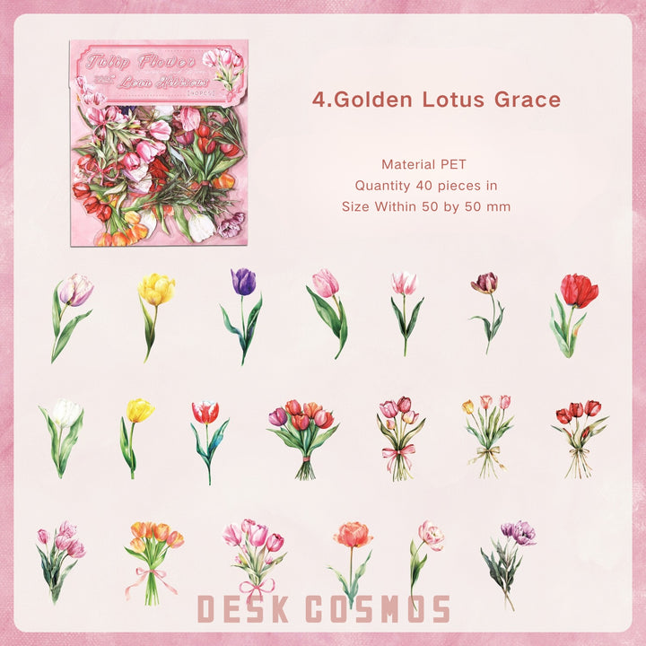 Flowers Dreams Botanical Stickers Soft Colors Suitable For Diary Making
