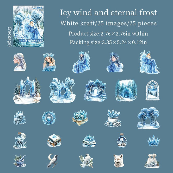 Winter Magic Journal Character Stickers - Desk Cosmos
