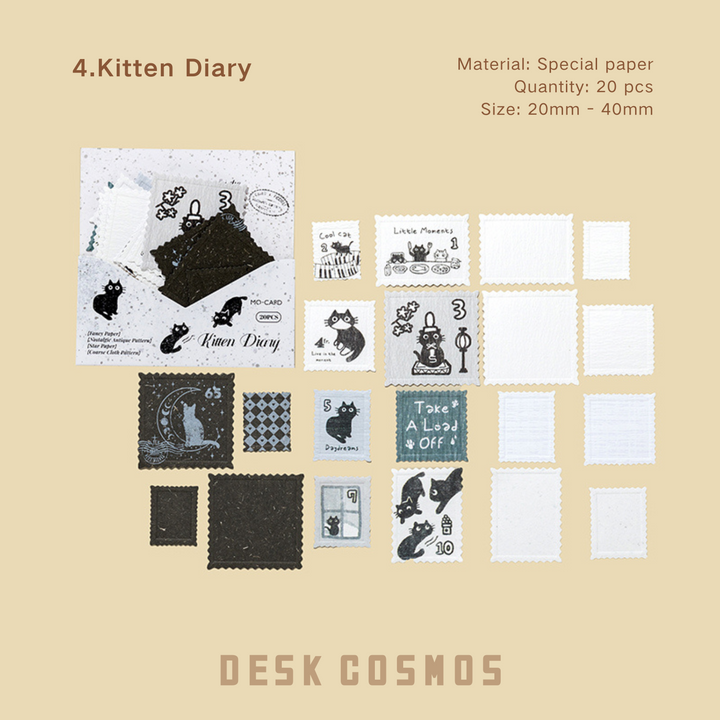 Relief Stickers Paper Stamp Series Handmade Collage Supplies