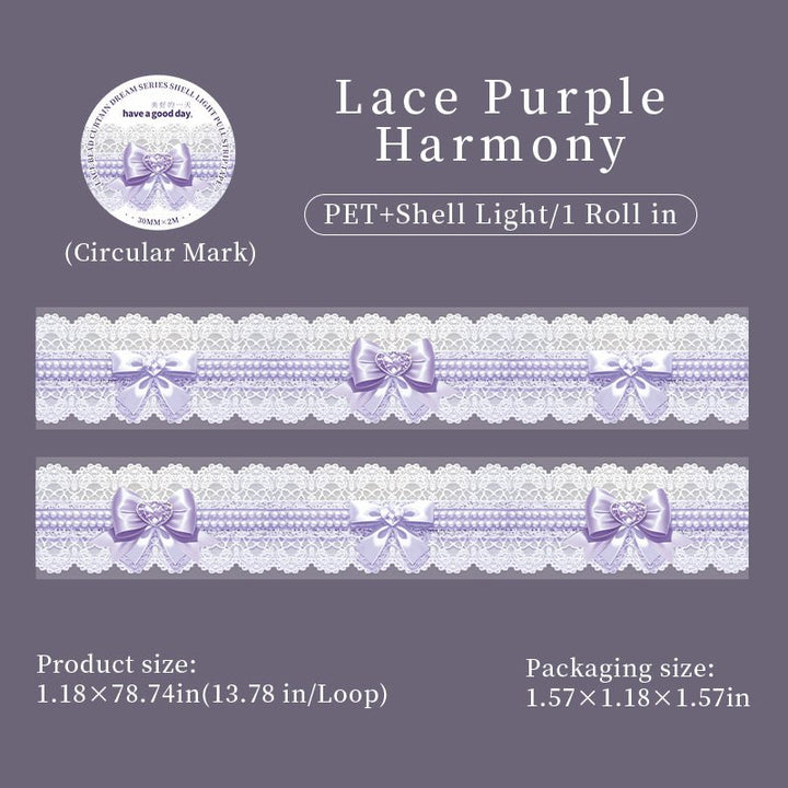 Dreamy Lace Shell Shine PET Tape - Desk Cosmos