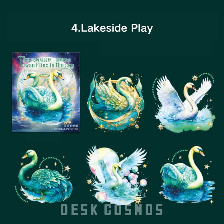 Swan Star Dream Lakeside Play Stickers Magic Theme for Scrapbook