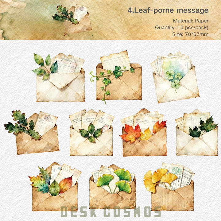 Vintage Letter Stickers – Butterfly, Feather, Leaf, Flower - Desk Cosmos