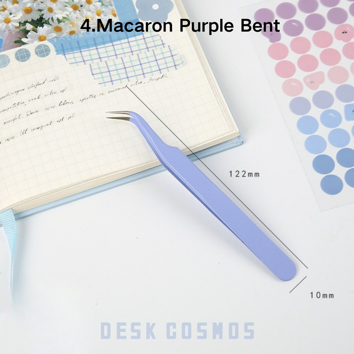 Macaron Color Macaron Purple Bent Tweezers High Elastic Craft Tool