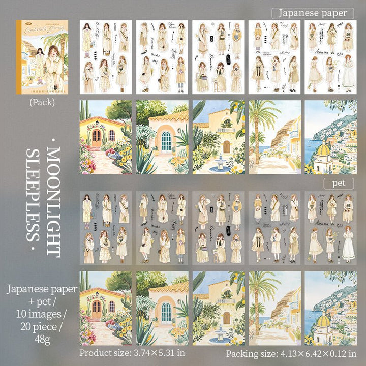 Pleasant Journey Moonlight Sleepless Stickers Scrapbook Supplies
