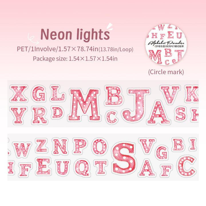 Alphabet Paradise Neon Lights Letter Tape Glow Design Festival Style