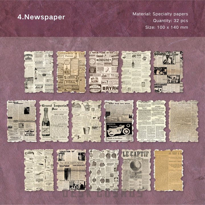 Retro Paper memory series material paper vintage text base layer