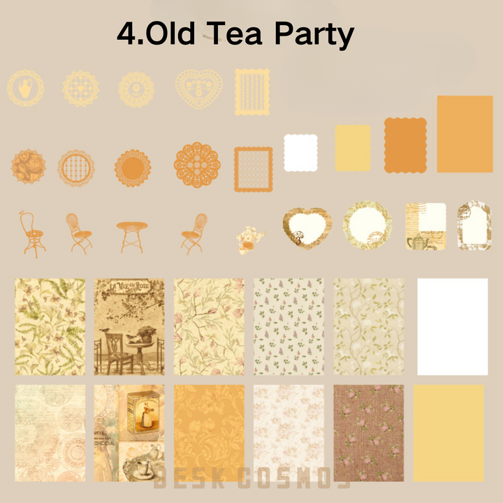 Old Tea Party Baroque Furniture and Tablecloth Journal Paper