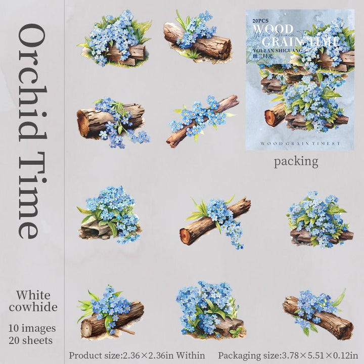 Wood Grain Time Plant Nature Stickers Suitable for Personalized Decor