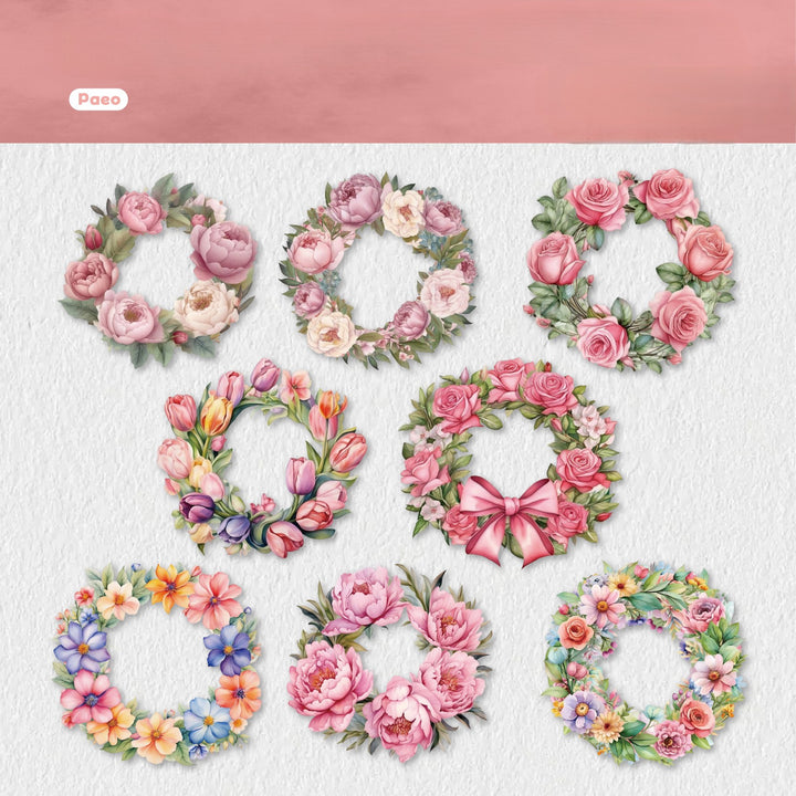 Floral Garland Series Cardstock Stickers DIY Elements