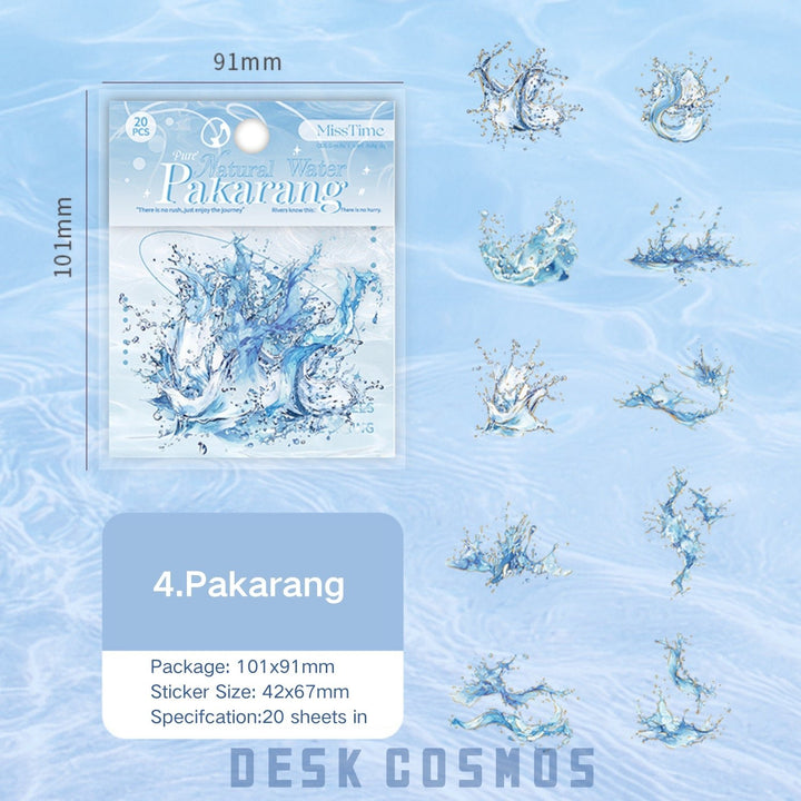 Natural Water Series Pakarang PET Stickers Ocean Coral Feeling